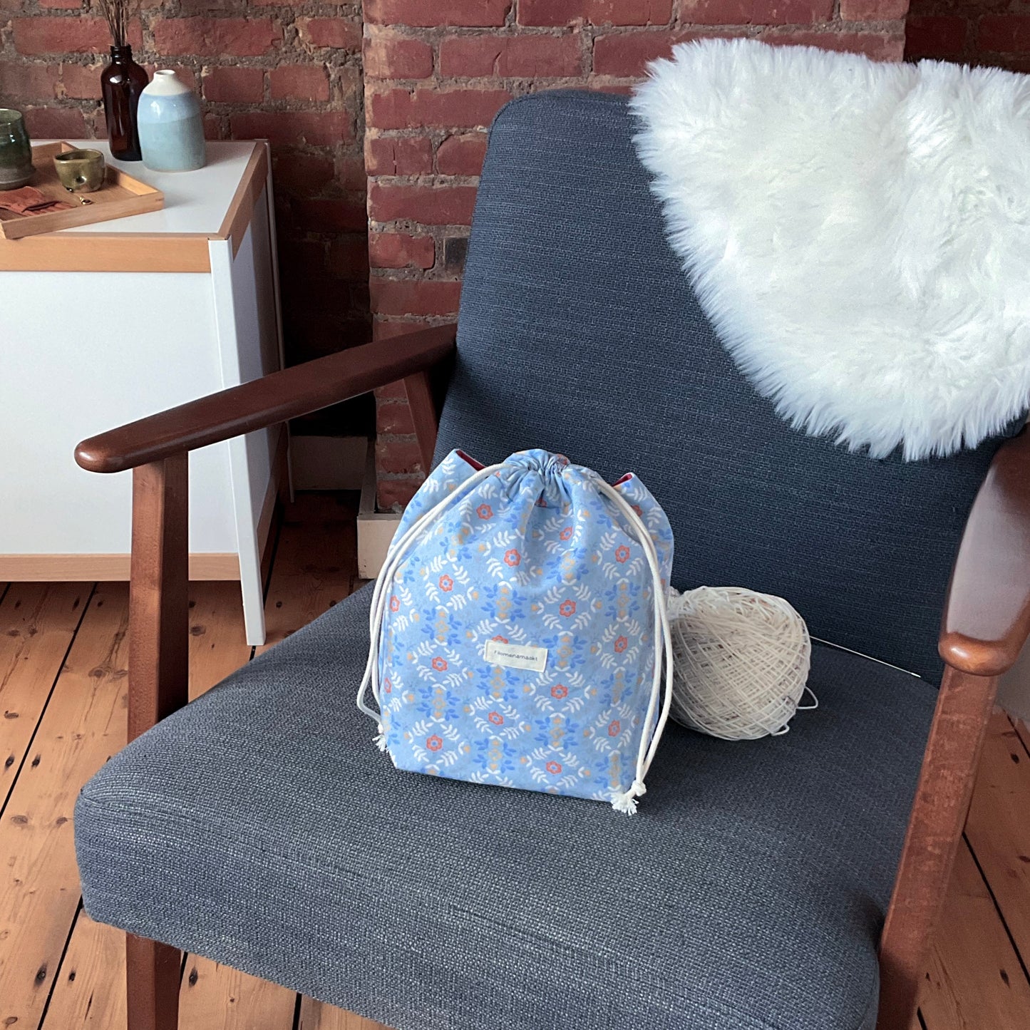 Project bag - folk bloemen - medium