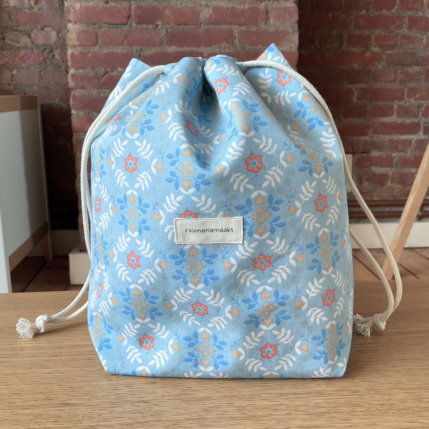 Project bag - folk bloemen - medium