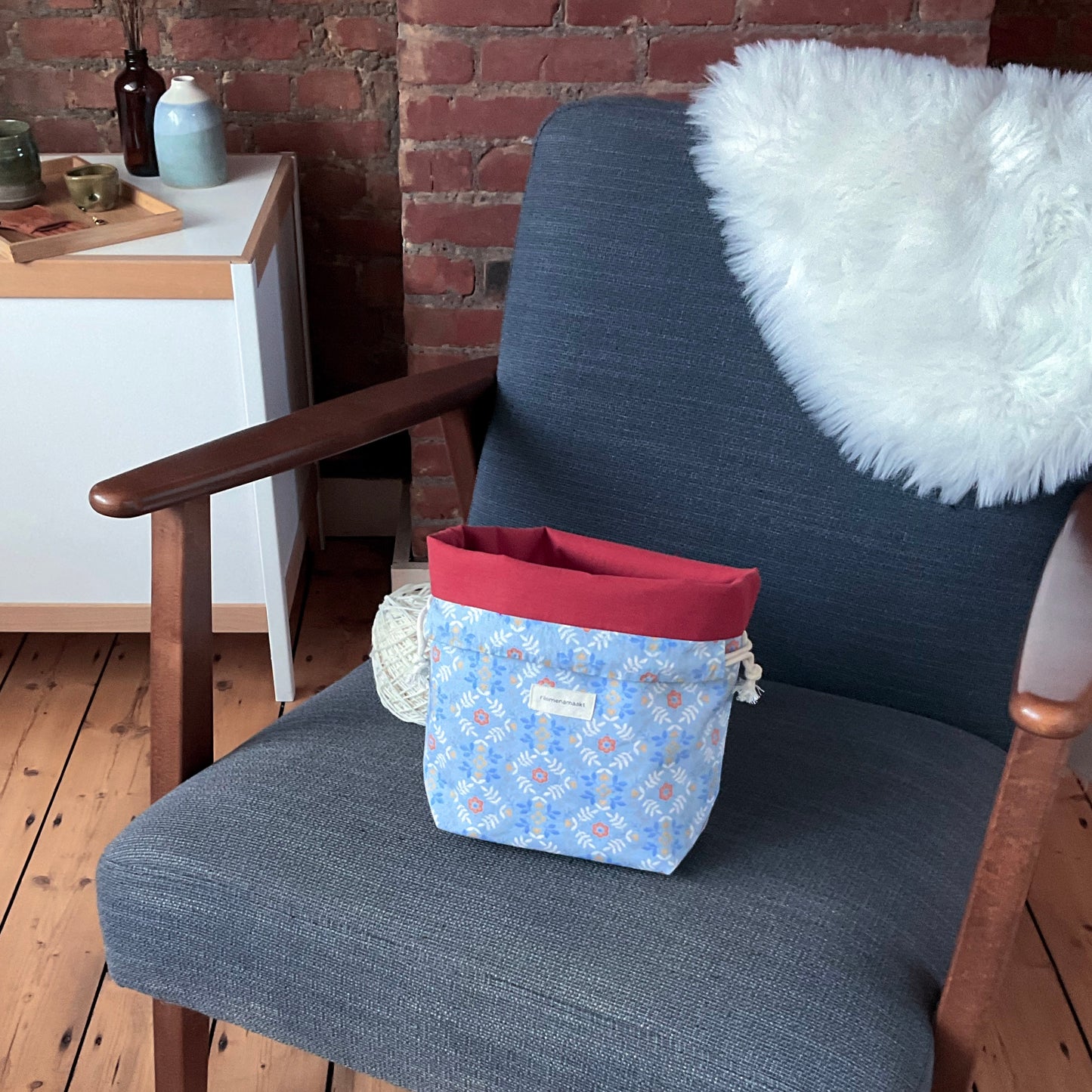 Project bag - folk bloemen - medium